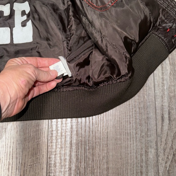 Vintage GAP brown Down puffer hooded fur collar parka jacket winter coat XL - Picture 8 of 15